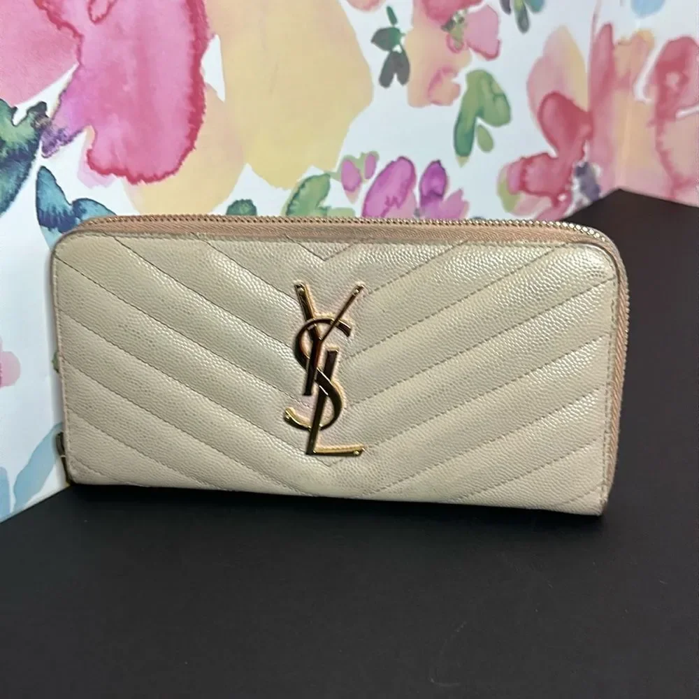 💯Authentic YSL Full Zipped Long Wallet🍀